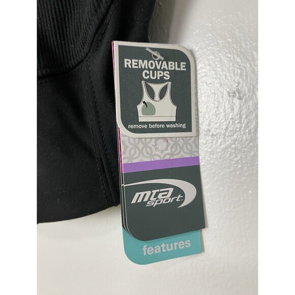 MTA SPORT Bra Tank Top Size S Black Fast Dri Performance Workout Yoga Exercise - Picture 9 of 11